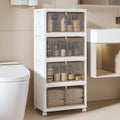 4 Tier Bathroom Storage Cabinet Storage Bins with Lid Stackable Storage Boxes Foldable Storage Organizers
