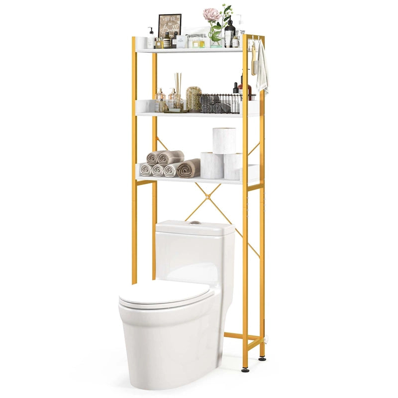 3-Tier Over-The-Toilet Bathroom Shelf Metal Frame Space Saver