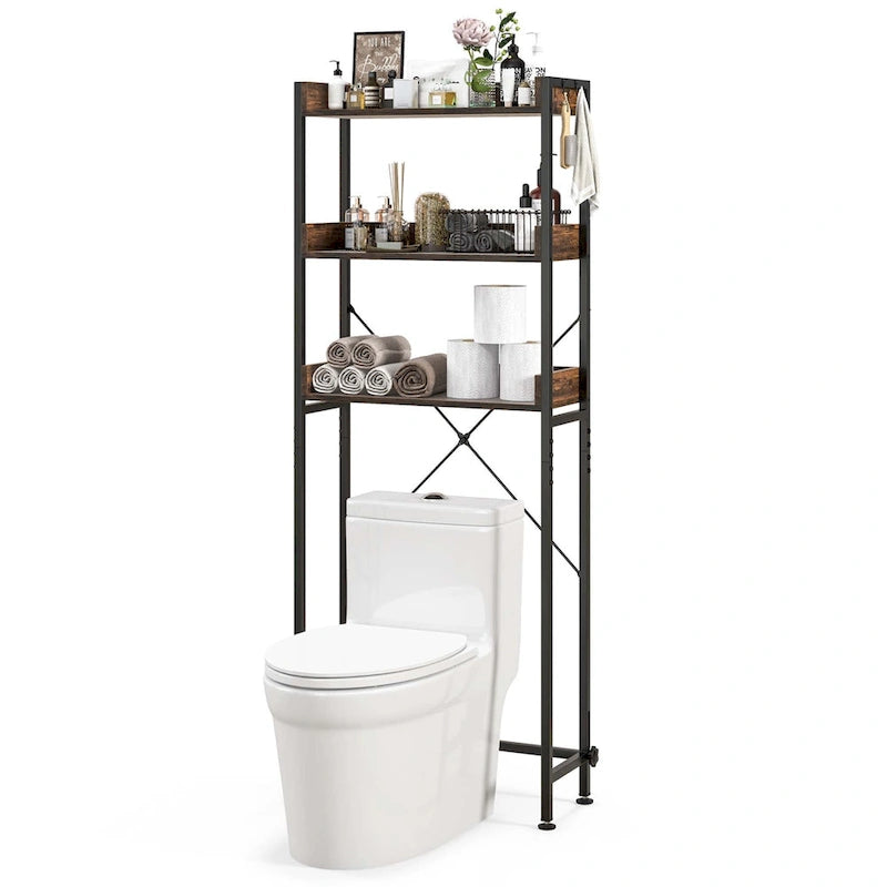 3-Tier Over-The-Toilet Bathroom Shelf Metal Frame Space Saver