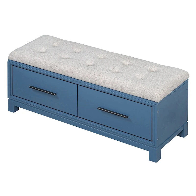 Shoe Bench with Removable Cushion, Entryway Bench with Hidden Storage