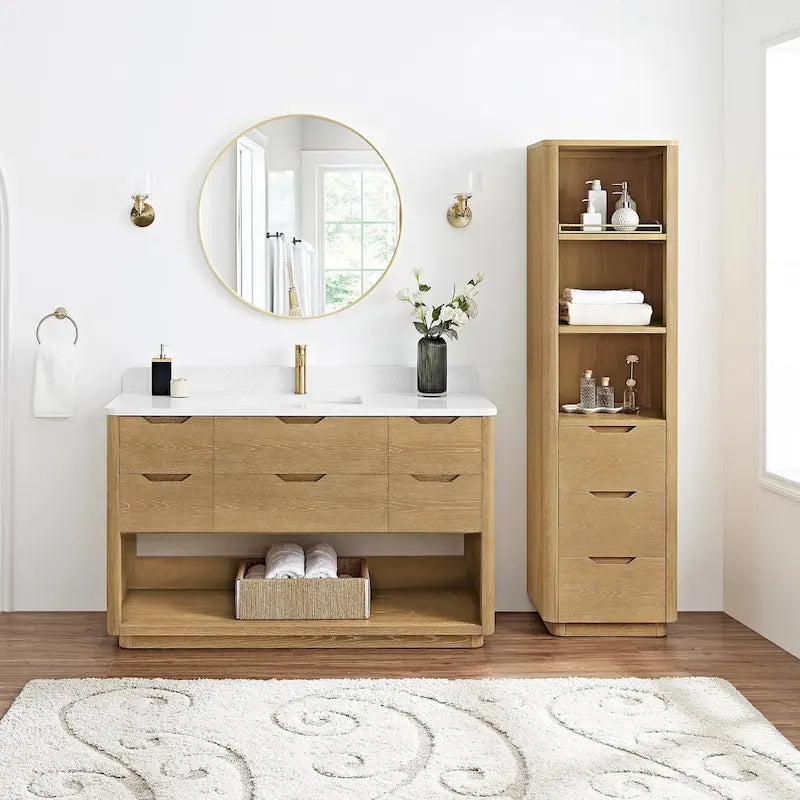 72 Wood Free Standing Linen Tower