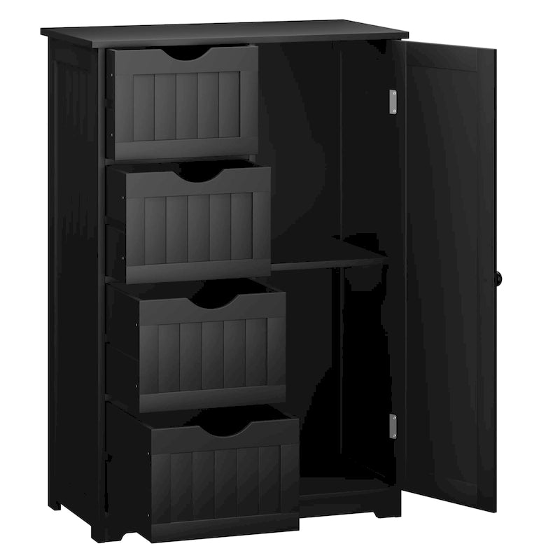 Storage Floor Cabinet Organizer Cupboard w/ 4 Drawers Adjustable