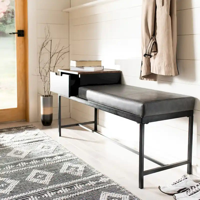 SAFAVIEH Ruthie Bench with Storage - 47.3 x 16 x 24 - 47Wx16Dx24H