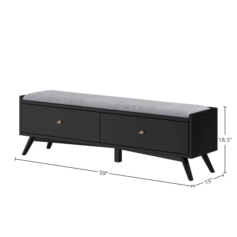 Wood Bench in Black