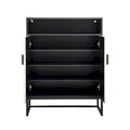 5-Tier Shoe Storage Cabinet, Wooden Shoe Cabinet with Doors Modern Shoe Organizer with Open Shelves