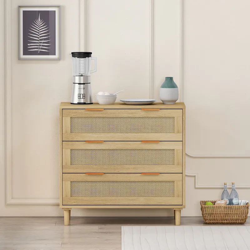 31.50Drawers Rattan Storage Cabinet for Bedroom Living Room