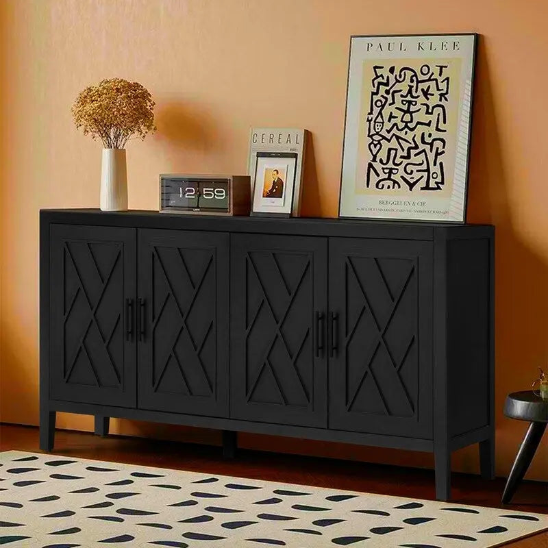 Vintage Style 4 Door Wooden Twill Sideboard