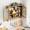 24.8Glass Door Vintage Double Door Wall Cabinet