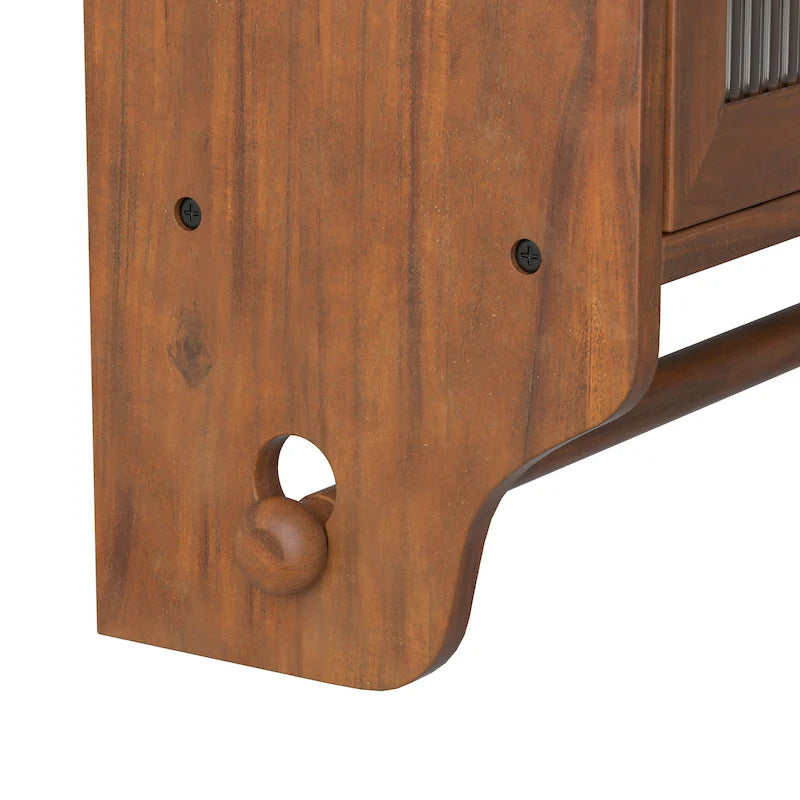 24.8Glass Door Vintage Double Door Wall Cabinet