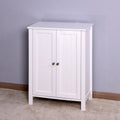 Bathroom Floor Storage Cabinet with Double Door Adjustable Shelf, White