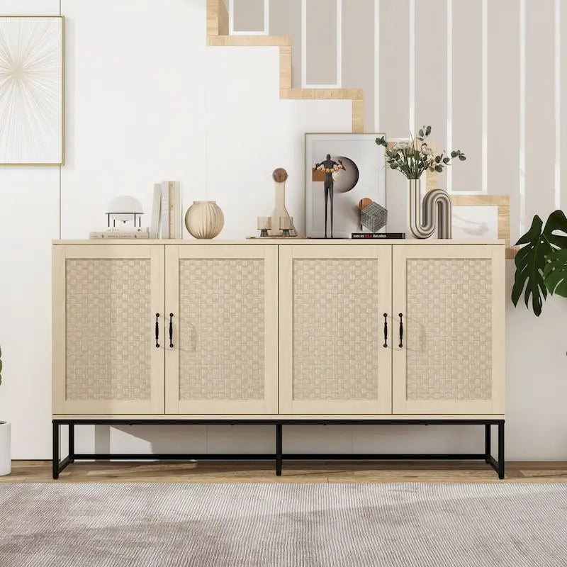 Wooden Tall 4 Drawer Dresser,Chest of Drawers with 4 Metal Legs, Anti-Tipping Device for Bedroom,Living Room
